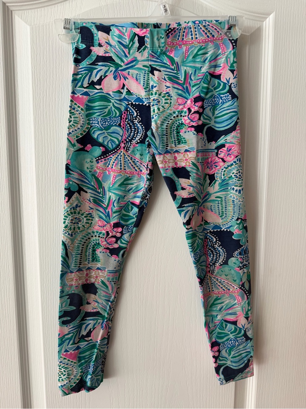 Lilly Pulitzer Navy, Teal & Pink Tropical Print Leggings